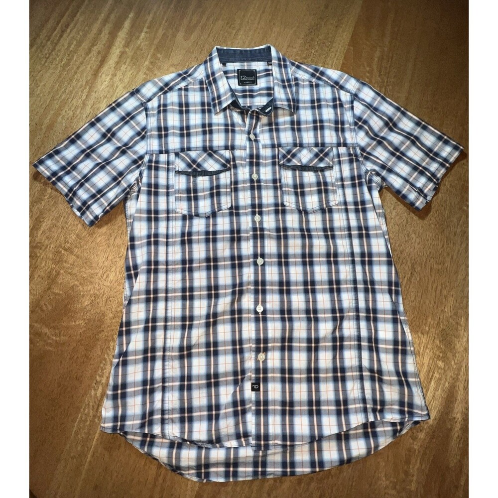 7 Diamonds Shirt Men's Blue Western Rancher Cowboy Pockets Collar Size Medium